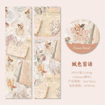 ruban décoratif vintage multicolore fleurs papillons lettres illustré 50mm longueur 2mètres