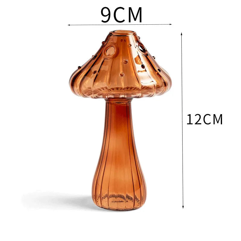vases champignons transparents couleurs or bleu rose vert rouge jaunes moderne minimaliste