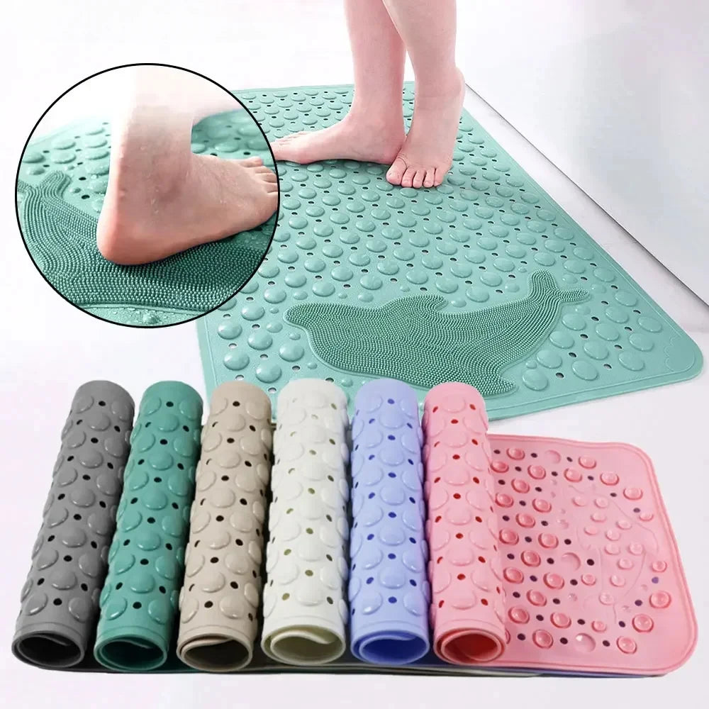 tapis bain anti dérapant moderne vert motif requin suction puissante salle bain respectueux environnement