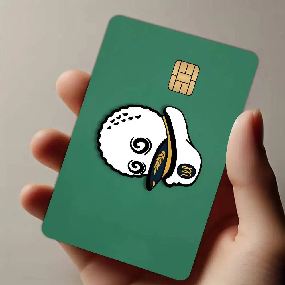 autocollant carte crédit protection personnalisable moderne imprimé floral vert bleu