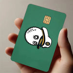autocollant carte crédit protection personnalisable moderne imprimé floral vert bleu