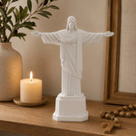 statue jesus christ blanc sculpture religieuse deco intérieur ornement 13cm riojesus