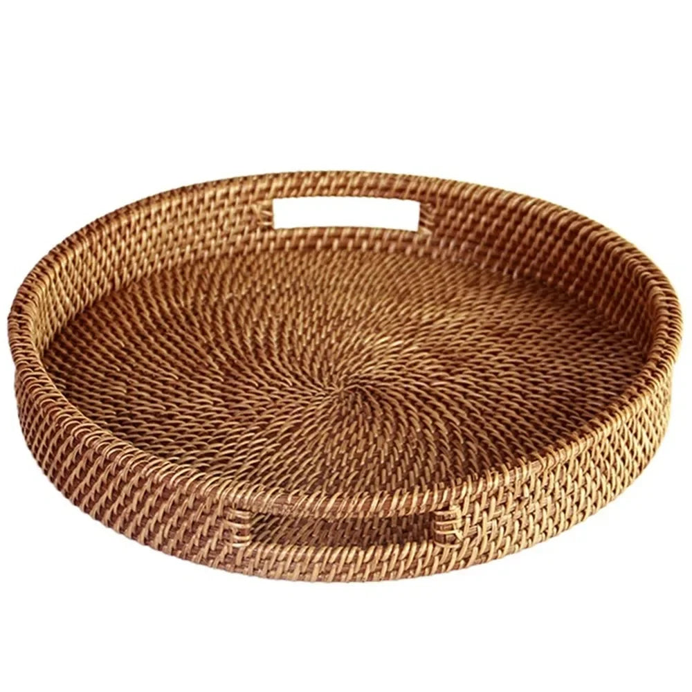 corbeille marron clair tressée traditionnelle respectueuse environnement stockage portable rotin multifonctionnelle domestique hotelière serviettes