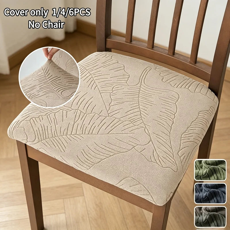 housse chaise moderne imprimé feuille bananier beige clair spandex polyester anti salissure pièces