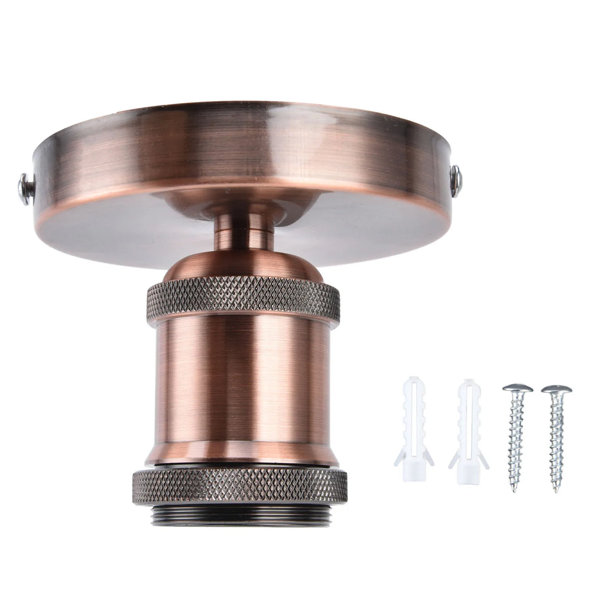 support ampoule bronze doré moderne vis fixation industrielle aluminium brossé chambre salon cuisine