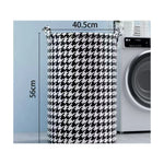 panier linge pliable houndstooth noir blanc moderne poignées chambre salon salle bain