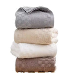 serviette bain coton absorbant rapide motif géométrique gris clair moderne 140x70cm