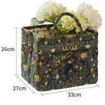 paniers rangement tissu floral multicolore vintage réutilisables armoire poignées transportables multifonctionnels