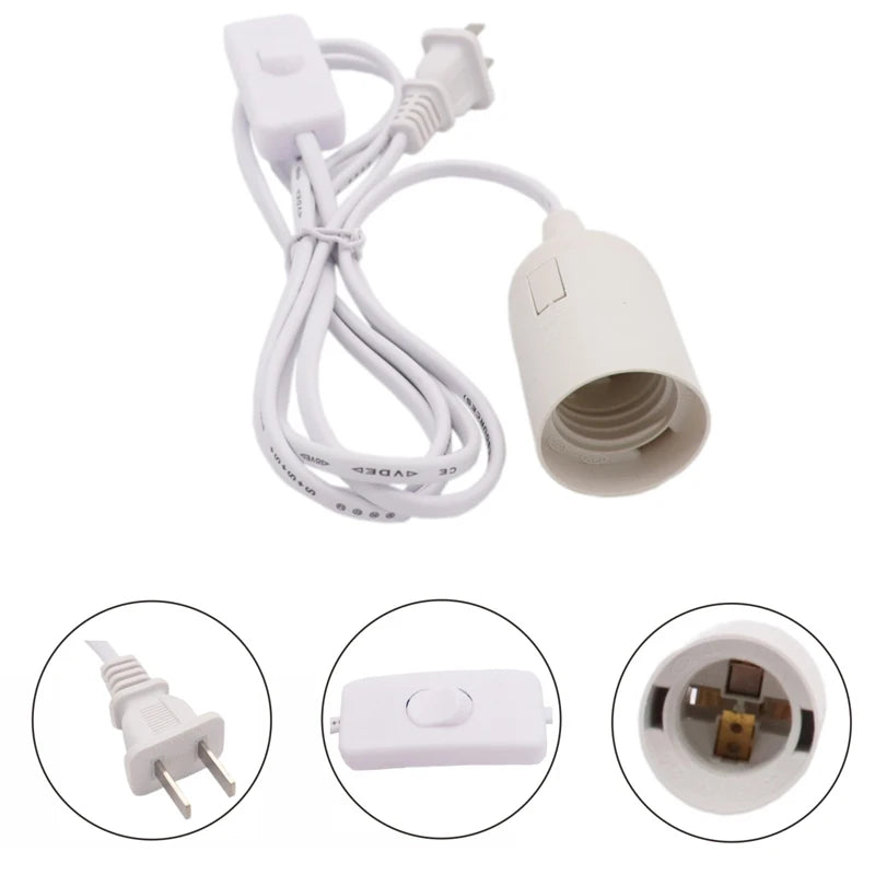 câble électrique interrupteur universel prise e27 e14 moderne blanc noir