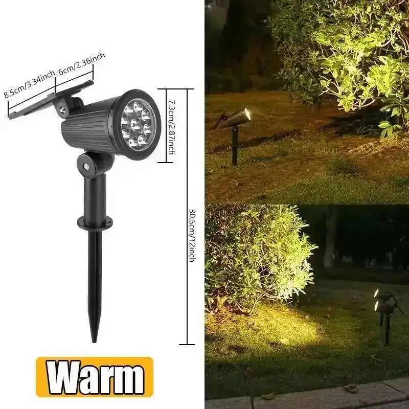 projecteur solaire led noir pied métal extérieur réglable lumière moderne jardin