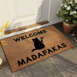 tapis d'entrée marron clair noir texture naturelle moderne antidérapant intérieur extérieur résistant décoration maison