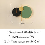 applique murale moderne horloge LED contemporain éclairage quotidien noir doré fixée mur
