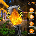 lanterne solaire led effet flamme vacillante moderne noire motif floral étancheextérieur jardin allée patio