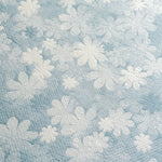 taies d'oreiller jacquard bleu clair fleurs blanches respirantes été douces 48x74cm modernes