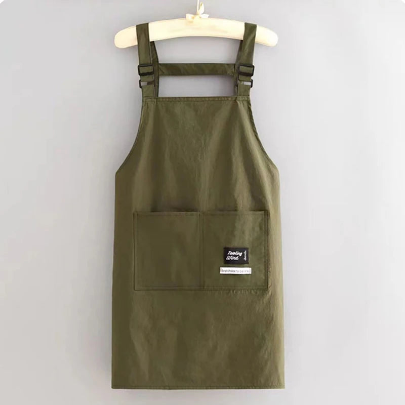tablier cuisine marron vertolive rouge uni moderne fonctionnel boucles pocheavant étiquette logossering