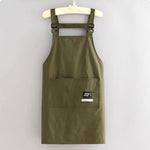 tablier cuisine marron vertolive rouge uni moderne fonctionnel boucles pocheavant étiquette logossering