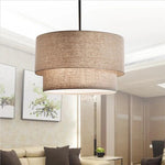 suspension lumineuse deux abat jour textile lin couleur beige noir blanc moderne minimaliste