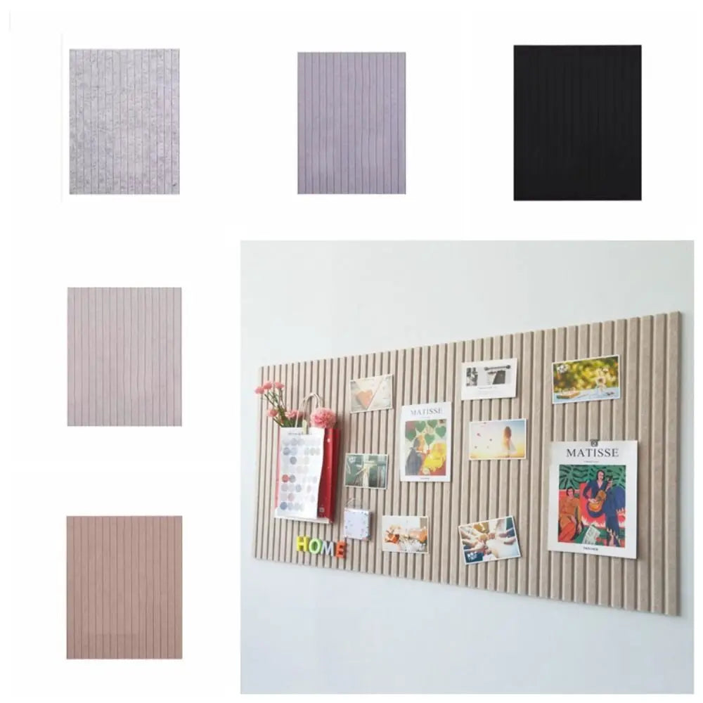 panneau rangement adhésif aimants cartes deco rayures verticales beige gris moderne