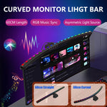 lampe barre lumière moniteur 60cm led rgb noir moderne clips contrôle USB