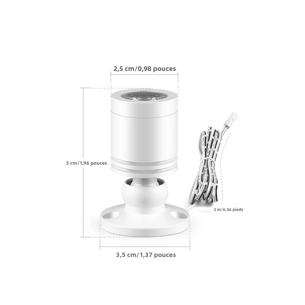 projecteur led blanc noir moderne minimaliste interface dupont câble 2mètres flux lumineux 249 2000
