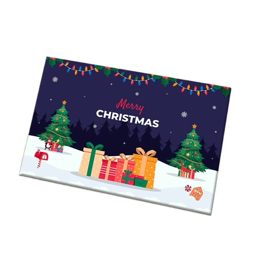 tapis noël rouge vert marron santaclaus rennes boules sapins cadeaux flocons étoiles merrychristmas