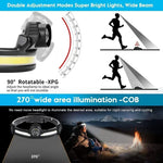 lampe frontale led rechargeable étanche camping pêche course trail hexagonnelle moderne sportive