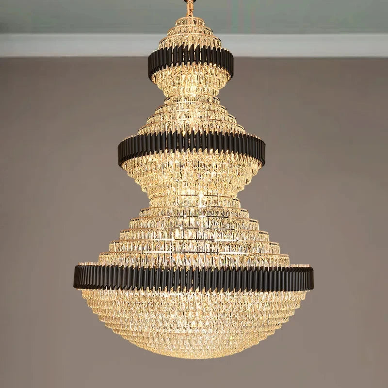 lustre élégant cristal doré noir classique lumière led haute qualité certification ul ccc