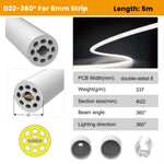 manchon silicone flexible diffuseur ruban led smd cob blanc moderne étanche éclairage intérieur
