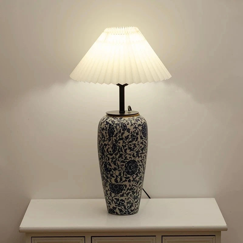 support lampe table moderne cable electrique douille e27 vase ceramique