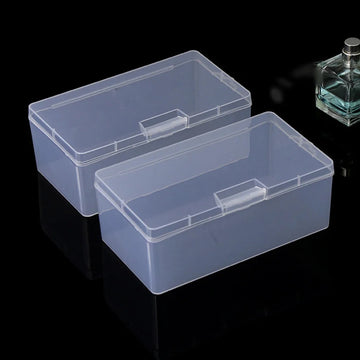 boîtes rangement transparentes bijoux plastique réutilisable moderne poignées bracelet câble blanc organisateur simple