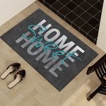 tapis d'entrée moderne gris welcome antidérapant polyester lettres blanches bordure blanche texture bois minimalisteextérieuradultes