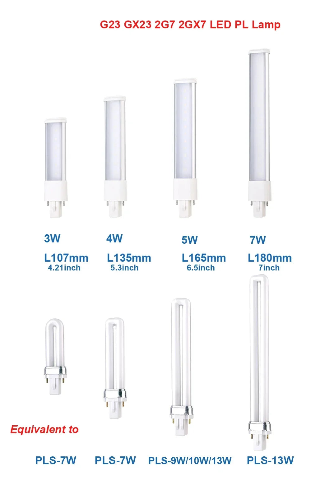 Ampoules LED 3W 4W 5W 7W Blanc Froid Opalescent G23 Moderne Fixation Adaptateurs