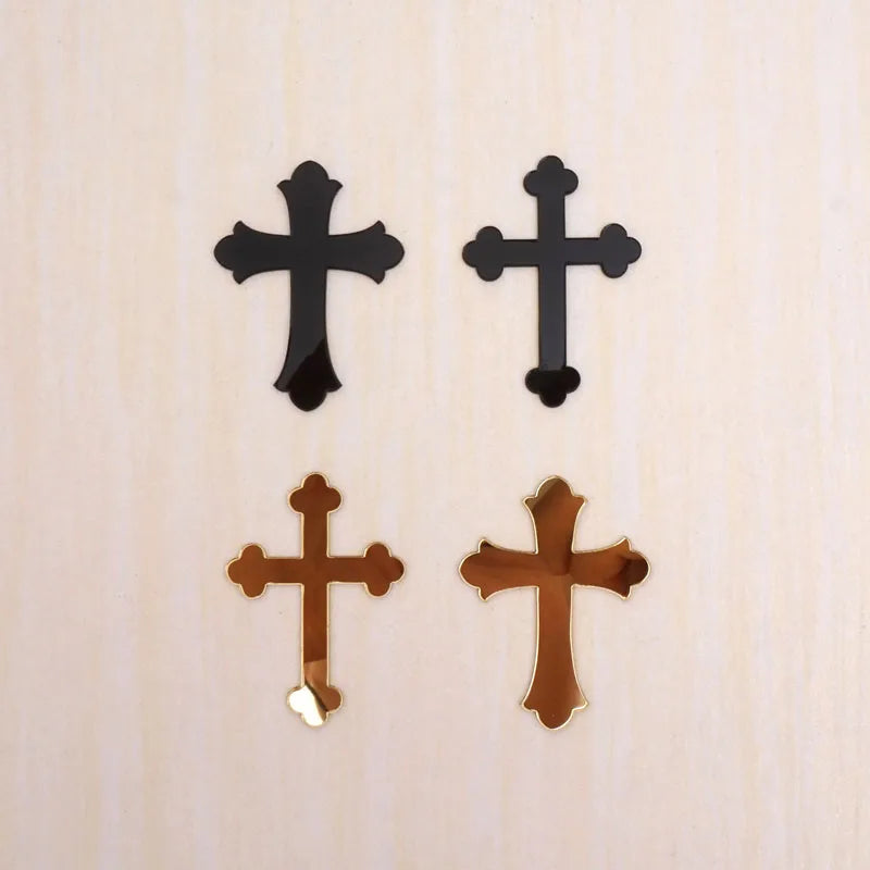 croix acrylique noires or rouges brillantes mariage anniversaire baptême 50 pièces