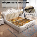 lit blanc rouge tufté cuir véritable classique luxueux chambre master