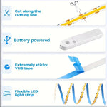 ruban led blanc flexible adhésif 320leds capteur mouvement batterie interrupteur moderne