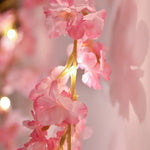 guirlande lumineuse fleurs artificielles rose clair extérieure intérieure vacances décoration festive led 200cm 20leds