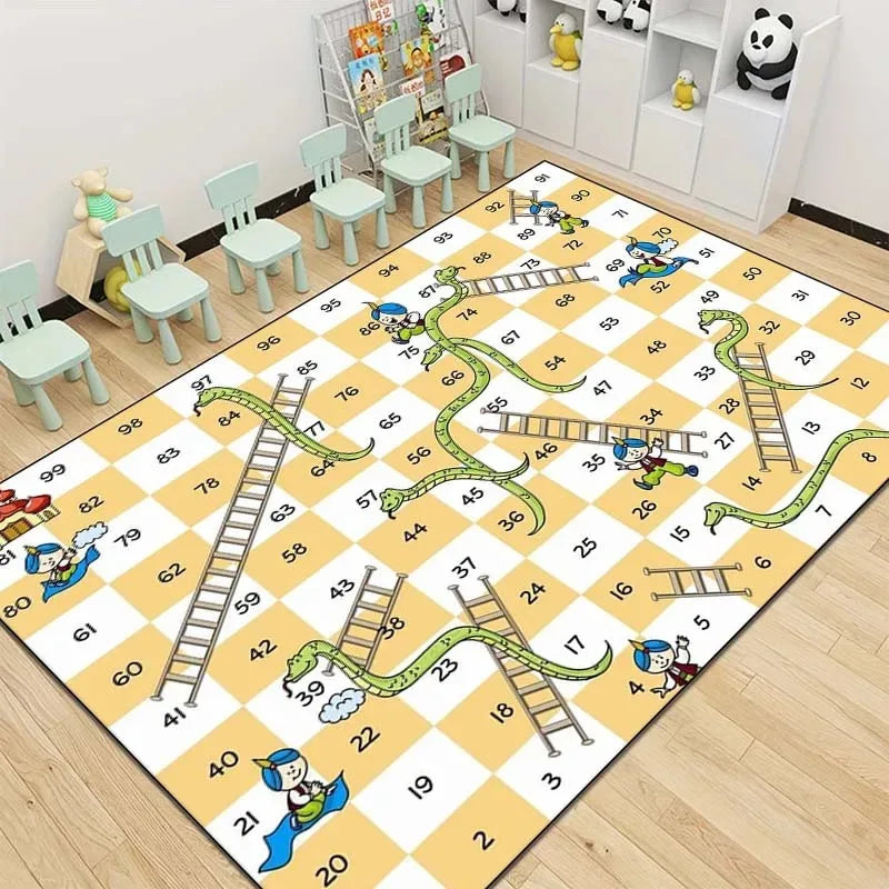 tapis moderne multicolore serpent alphabet floral chambre enfant décoration ludique éducateur