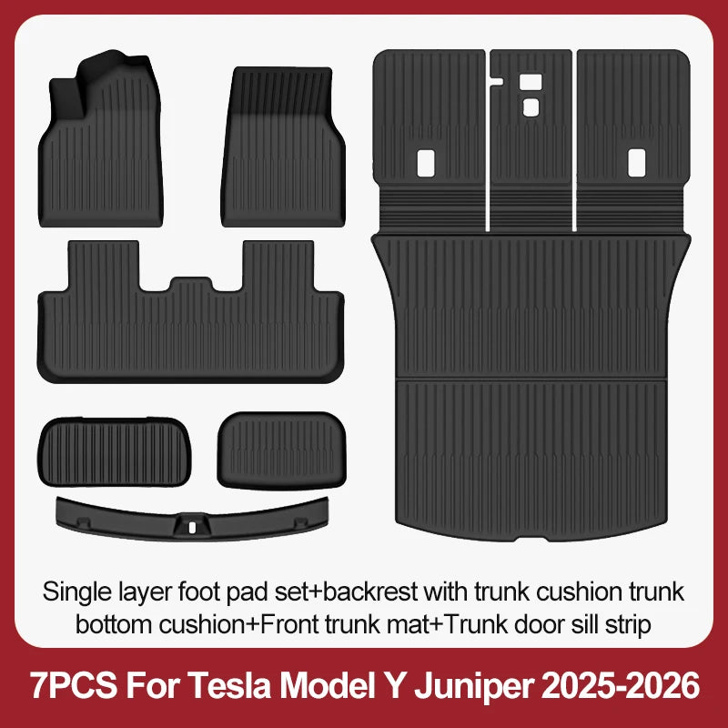 tapis sol voiture tesla model noir rayures horizontales moderne résistants lusure 10pcs sets