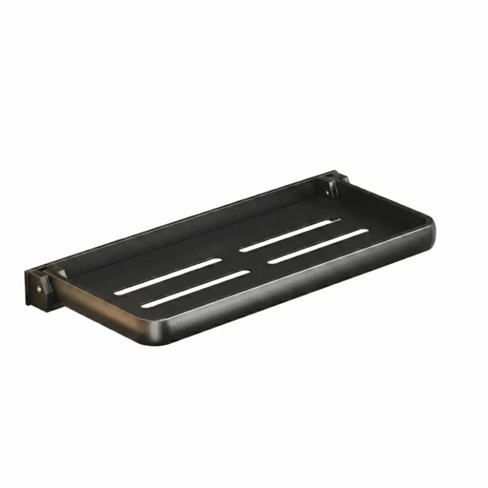 étagère salle bain réutilisable moderne argenté blanc noir plate lisse robuste étanche rangement mur