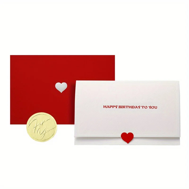 cartes postales anniversaire saint valentin coeurs rouges classiques romantiques blancs rouges timbres dorés enveloppes