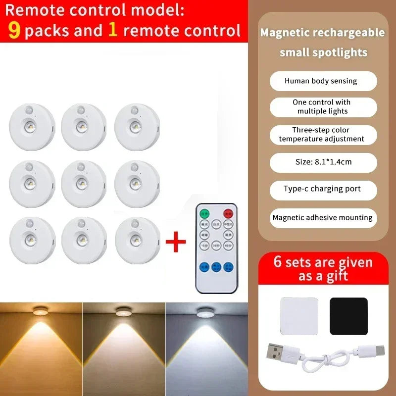 lampe led motion sensor nuit blanc moderne télécommande rechargeable autonomes