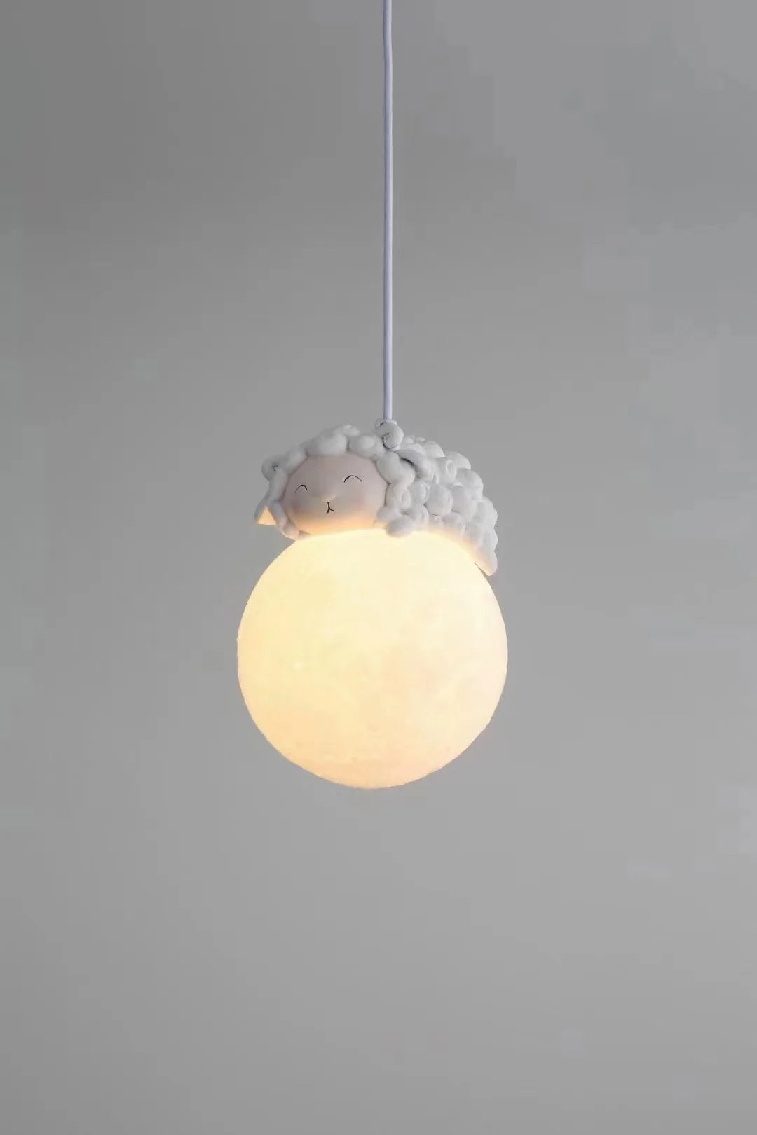 lumière suspendue animaux blanc gris rose bébé moderne minimaliste