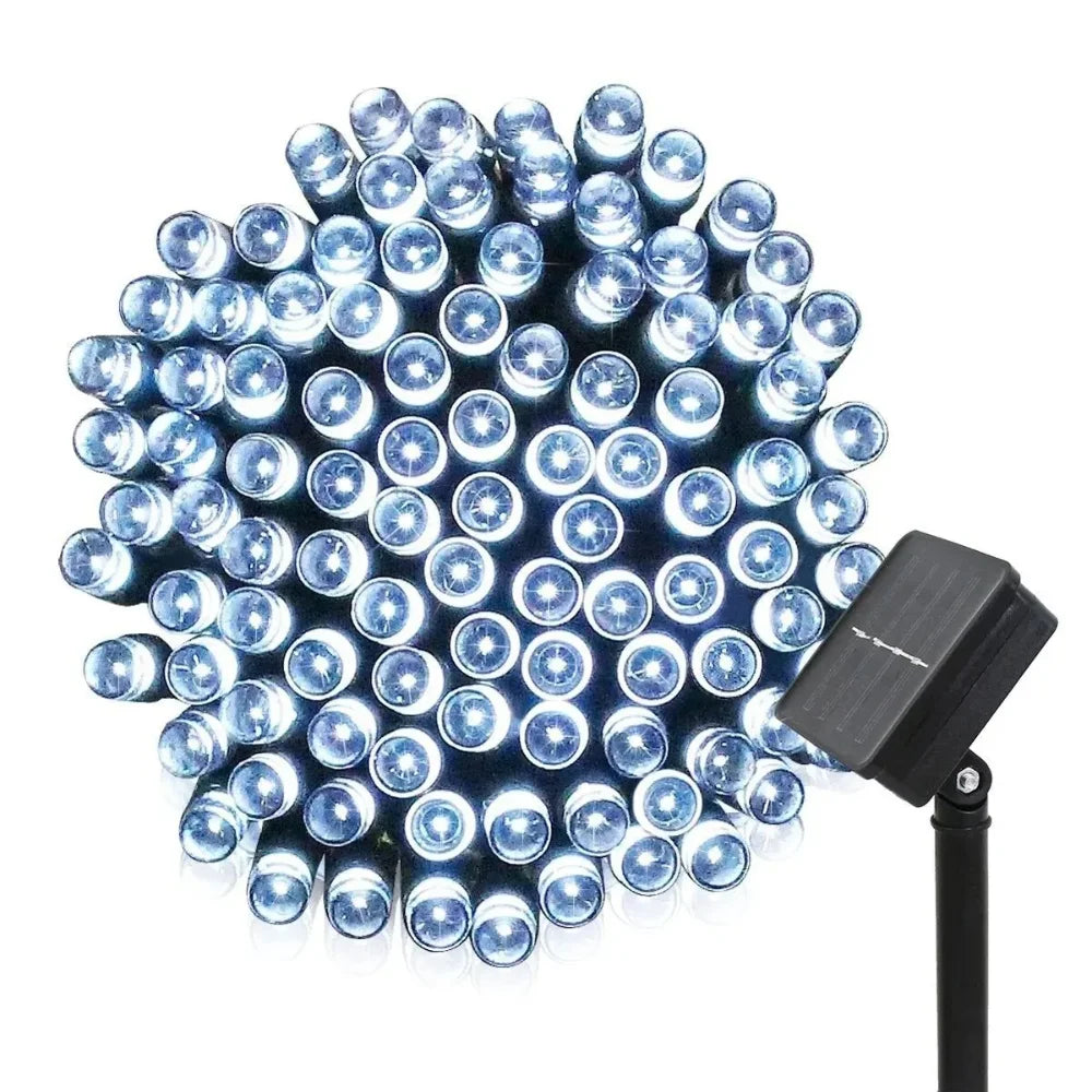 guirlande lumineuse solaire rondes blanc violet multicolore moderne piquet étanche vrac led vacancesextérieurchaleur