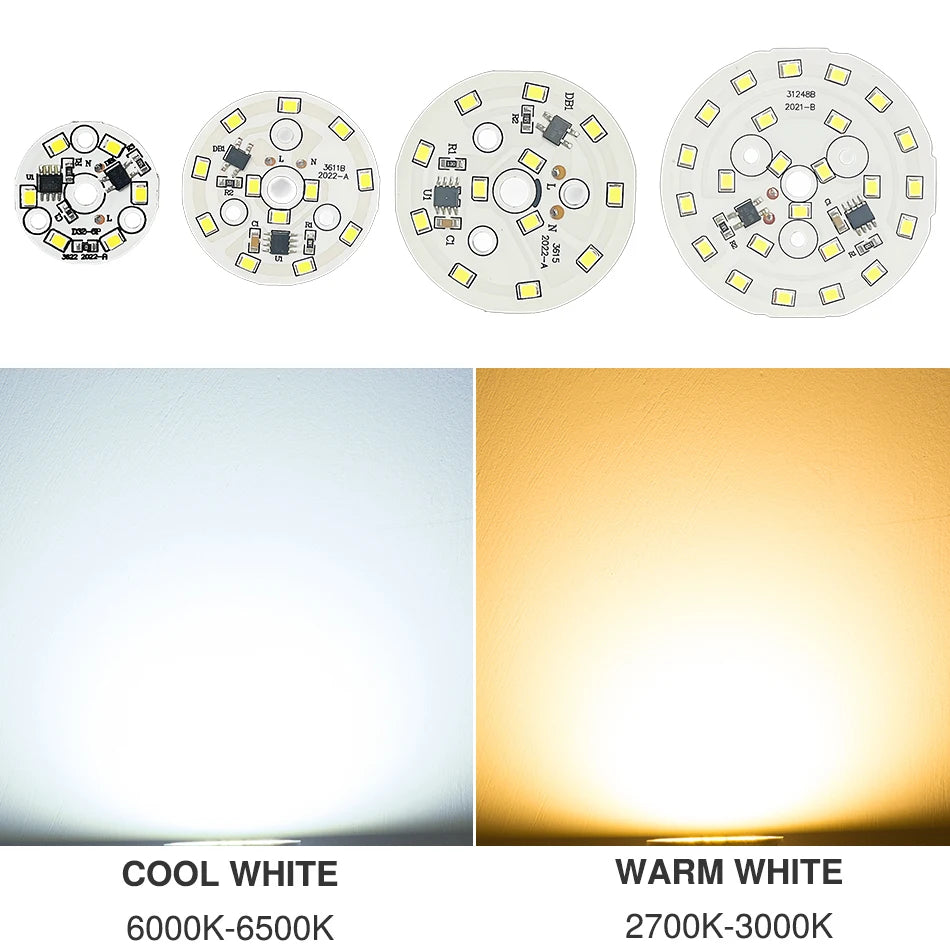 plaque led circulaire diodes smd 2835 3w 5w 7w 9w 12w blanc moderne technologie