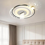 luminaire minimaliste moderne étoiles croissant lune géométrique blanc noir doré