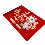 tapis traditionnel chinois rouge motifs lanternes symboles bonheur tissage résistant extérieur porche