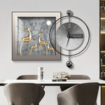 horloge murale moderne métal cadre décoratif salon maison aiguille silencieuse grande taille