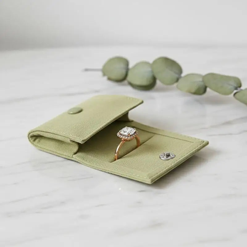 porte bagues velours opacité classique bouton pression couleurs variées rangement bijoux