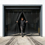 moustiquaire rideau porte garage noir maille fine clips suspension moderne protection insectes atelier patio