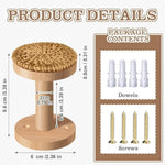 attaches rideau tressées moderne beige clair bois pack deux boucles chambre fenêtre